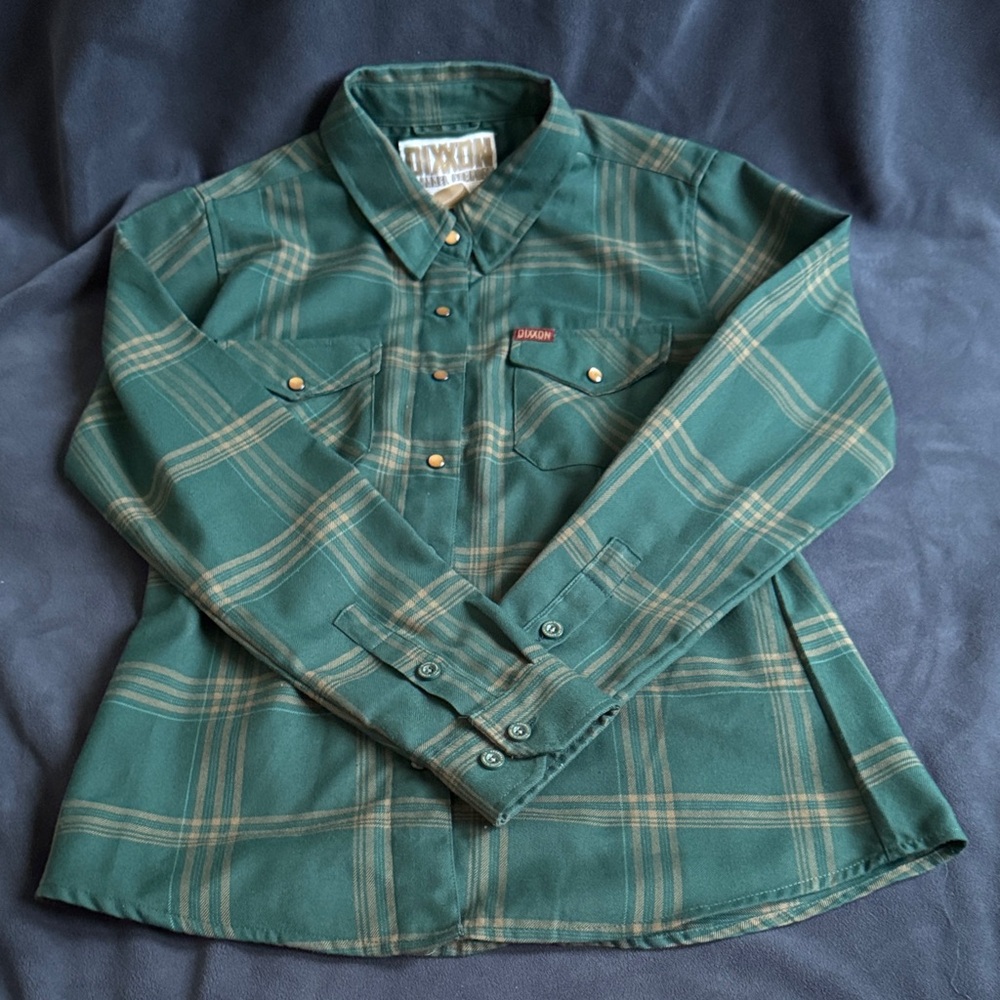 DIXXON Teal and Beige Plaid Shirt